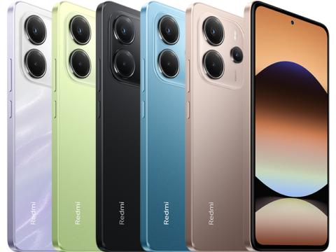 Redmi Note 14 4G official colors with front and rear views