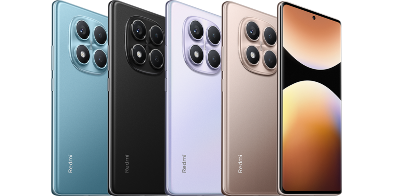 Redmi Note 14 Pro 4G official color lineup and front display