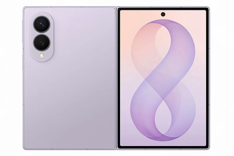 Samsung Galaxy Z Fold8 official product image, open front and rear views