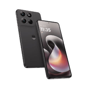 Motorola Moto G Stylus (2026) in Coal Smoke, official device render with stylus